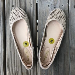 Sparkly Gold Ballet Flats